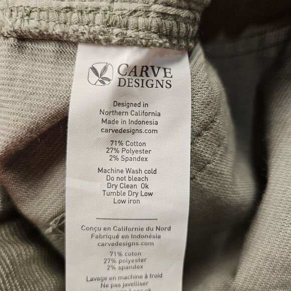 Carve Designs Oahu 10” Shorts Size 4 Cut Off OIive Stretch Corduroy Bermuda Raw - Picture 8 of 10